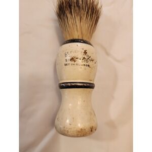 Vintage Strong Set Shaving Brush Boar Bristle Set in Rubber Barber Collectible